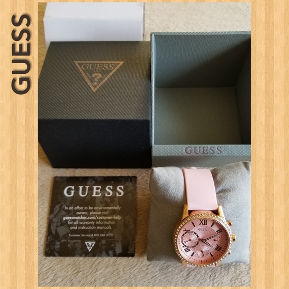 GUESS NWT Women's Watch Pink Gold Rose - Picture 5 of 8